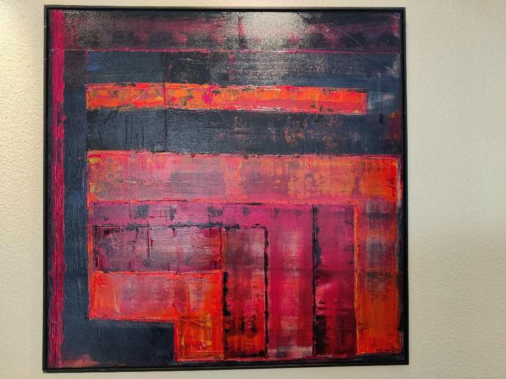 Schilderij 'New York City streetmap', 100 cm bij 100 cm, Antiek en Kunst, Kunst | Schilderijen | Abstract, Ophalen