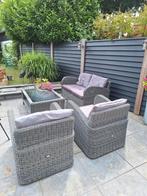 Tuinset bank tafel 2 stoelen, Ophalen, Gebruikt, Bank