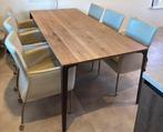 Eettafel met 6 echte leren stoelen! BERT PLANTAGIE, Huis en Inrichting, Ophalen, Zo goed als nieuw