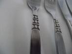 7 vintage zwart ruit decor bestek Amefa stainless 1960 p st, Antiek en Kunst, Antiek | Bestek, Ophalen of Verzenden