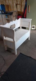 Klep bank 2 pers. 120 breed. Hout. Brocante, Huis en Inrichting, Banken | Bankstellen, Ophalen, Gebruikt, Minder dan 150 cm