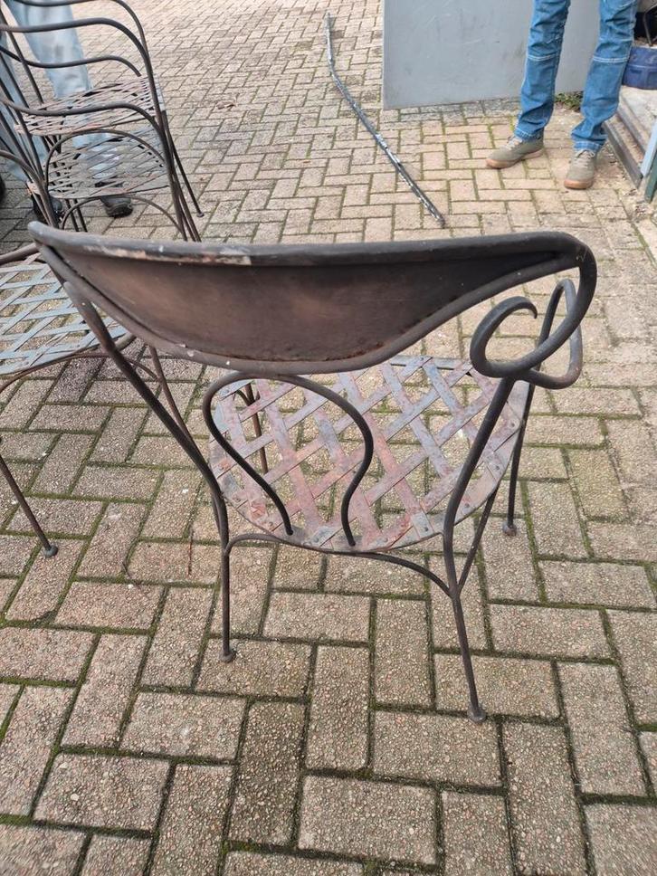 Leuke retro vintage tuinstoelen, Tuin en Terras, Tuinstoelen, Gebruikt, Metaal, Ophalen of Verzenden
