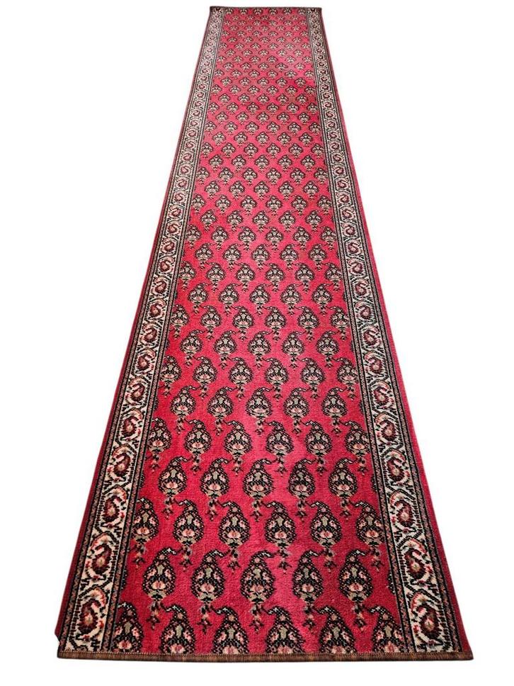 Vintage Perzisch wol Mir vloerkleed loper floral 69x335cm, Huis en Inrichting, Stoffering | Tapijten en Kleden, Gebruikt, 50 tot 100 cm