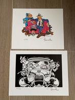 2x Ex Libris - Sammy van Berck - Handgesigneerd, Verzamelen, Ophalen of Verzenden, Kuifje, Zo goed als nieuw, Plaatje, Poster of Sticker