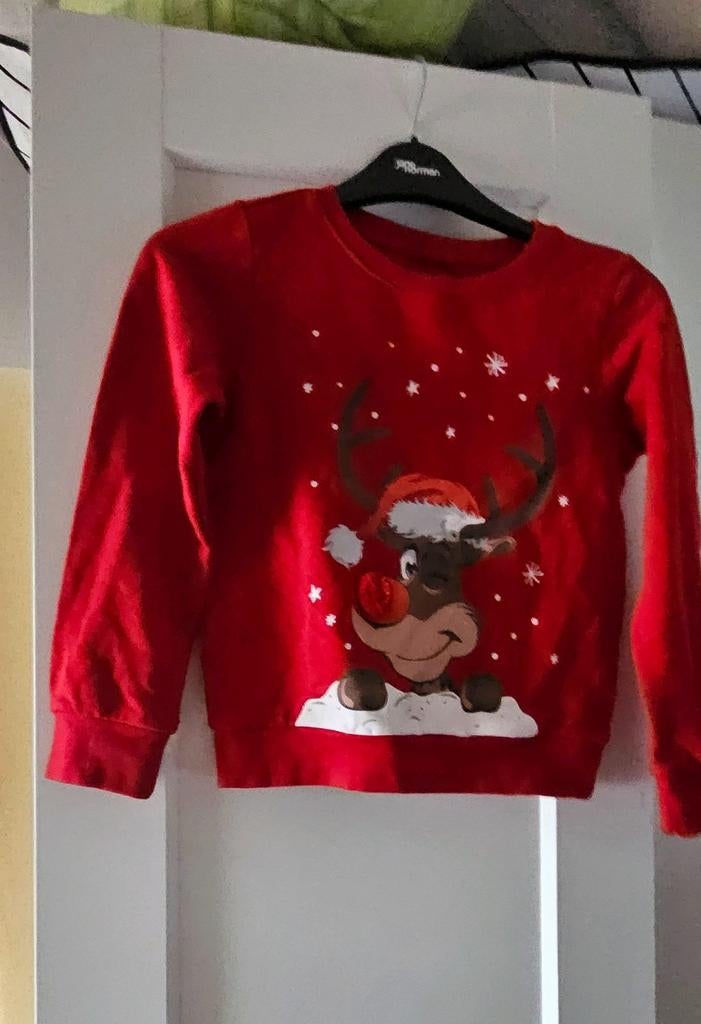 Kerst trui Maat 128, Ophalen of Verzenden, Zo goed als nieuw, Jongen of Meisje, Trui of Vest