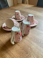 Set rozen kop/schotels, Ophalen of Verzenden, Zo goed als nieuw