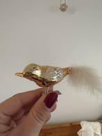 Kerst decoratie vogels goud op clip, Ophalen of Verzenden