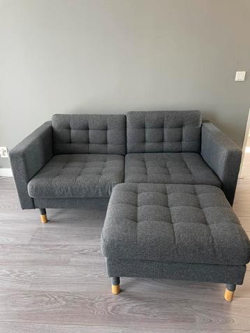 Ikea landskrona 2-zitsbank met voetenbank kleur donkergrijs