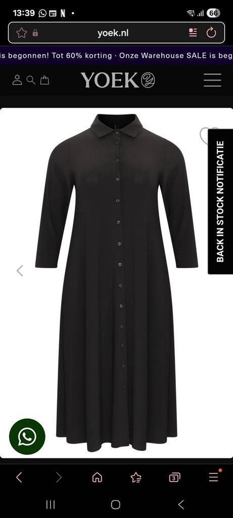 YOEK jurk (grote maten) - Maat 38 40 ZGAN, Kleding | Dames, Jurken, Nieuw, Maat 38/40 (M), Zwart, Onder de knie, Ophalen of Verzenden