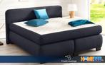 Boxspring Luxor Grijs 160 x 200, Verzenden, Zwart, Nieuw, 190 cm of minder