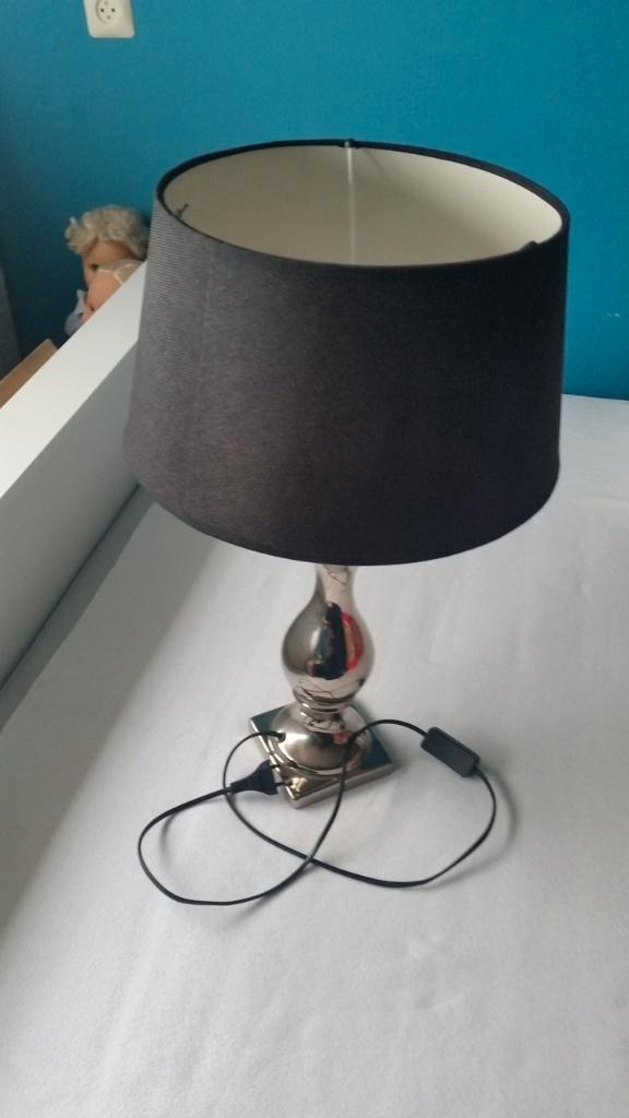 Schemerlamp, Huis en Inrichting, Lampen | Tafellampen, Gebruikt, 50 tot 75 cm, Metaal, Stof, Overige materialen, Ophalen of Verzenden