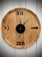 Unieke handgemaakte houten klok - landelijk & sober, Ophalen of Verzenden, Nieuw, Analoog, Wandklok