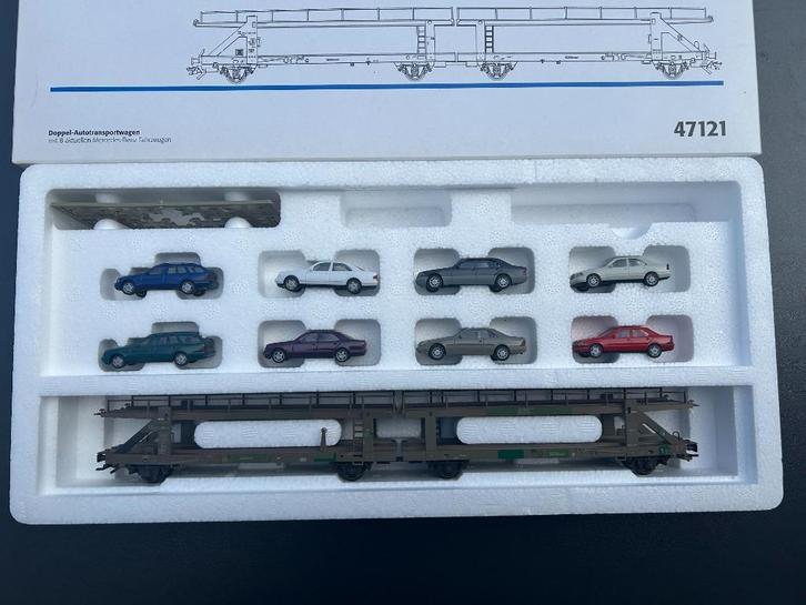 Marklin H0 OVP 47121 Autotransport Laaeks 553 met 8 mercedes, Hobby en Vrije tijd, Modeltreinen | H0, Nieuw, Wagon, Wisselstroom