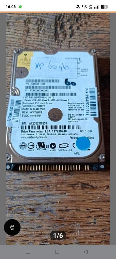 Harde schijven HDD,pata schijf,enz., Computers en Software, Harde schijven, Zo goed als nieuw, Ophalen