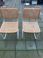 2x Vintage Rotan Stoelen - Made in Italy, Huis en Inrichting, Stoelen, Ophalen, Gebruikt, Twee, Wit