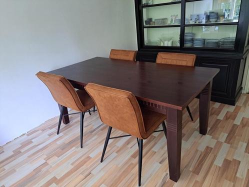 Massief houten eettafel koloniaalse of landelijke stijl, Huis en Inrichting, Tafels | Eettafels, Gebruikt, 50 tot 100 cm, 150 tot 200 cm