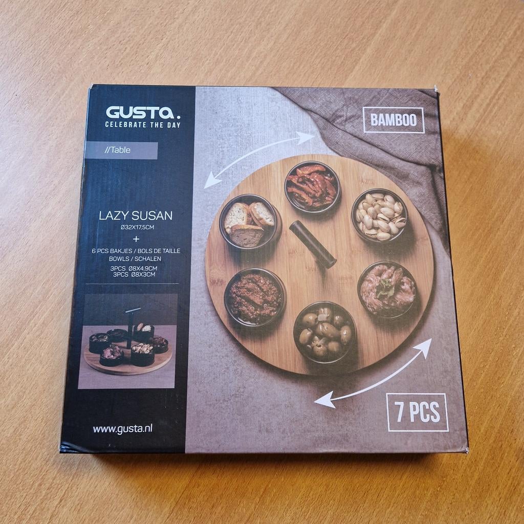 Gusta Lazy Susan Serveerschaal, Huis en Inrichting, Schaal, Rond, Nieuw, Ophalen of Verzenden