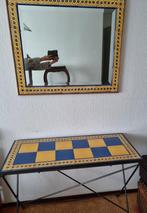 Bijzettafel met spiegel, Ophalen of Verzenden, Zo goed als nieuw, Minder dan 100 cm, Rechthoekig