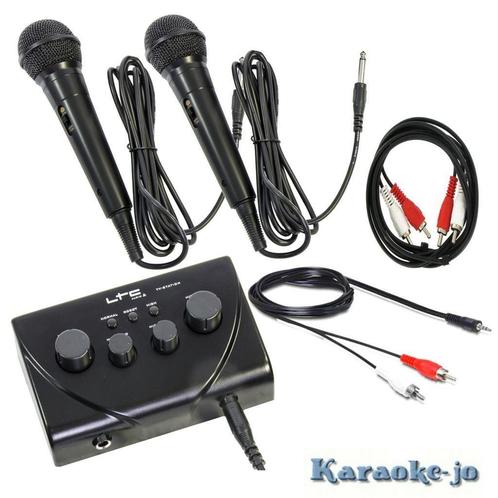 Complete karaoke mixer met echo en 2 microfoons, Audio, Tv en Foto, Karaoke-apparatuur, Nieuw, Ophalen of Verzenden