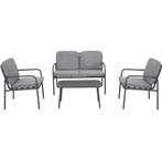 Loungeset / tuinset met 4 plaatsen en kussens - grijs- nieuw, Ophalen, Pruisische veldweg 220 in Hengelo, Info@redealer.nl, Nieuw