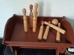 Houten kl kegels +balletje,stoer brocante ,landelijk, Ophalen of Verzenden