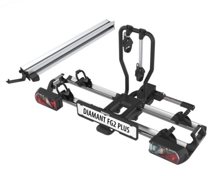 Pro User Diamant FG2 Plus - Fietsendrager + Oprijgoot, Auto diversen, Fietsendragers, Nieuw, Trekhaakdrager, 2 fietsen, Brede banden
