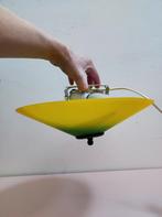 Geel groene glazen plafondlamp, Ophalen of Verzenden