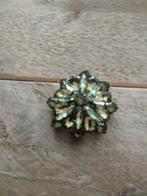 Vintage groene glazen broche, Verzenden, Zo goed als nieuw, Groen, Overige materialen