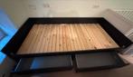 Ikea Brimnes bedbank met lades, Huis en Inrichting, Ophalen, Zwart, Tweepersoons, Zo goed als nieuw
