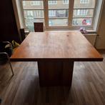Houten vierkante tafel met blokpoot, Ophalen, Vierkant, 100 tot 150 cm, 100 tot 150 cm