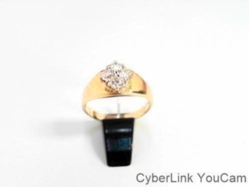 14937-1 Gouden 18K Diamanten Ring 4st.ca. 0.40ct  Z.G.A.N., Sieraden, Tassen en Uiterlijk, Ringen, Zo goed als nieuw, Dame, 17 tot 18