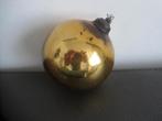 Antieke glazen heksen bal, kerst kugel, in donker goud 1900, Ophalen of Verzenden, Gebruikt