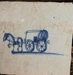 Tegel. Koets. Ca 1650. 8/8 cm., Antiek en Kunst, Antiek | Wandborden en Tegels, Ophalen