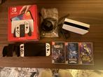 Nintendo switch 1 OLED - WIT, Spelcomputers en Games, Spelcomputers | Nintendo Switch, Ophalen of Verzenden, Zo goed als nieuw