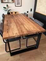 Eettafel industrieel l massief hout, Huis en Inrichting, Tafels | Eettafels, Ophalen, Gebruikt, 200 cm of meer, 50 tot 100 cm