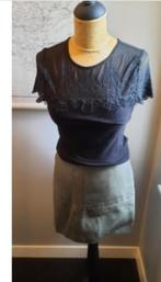 Zwart t shirt kant transparant h&m feestelijk, H&M, Zwart, Ophalen of Verzenden, Korte mouw