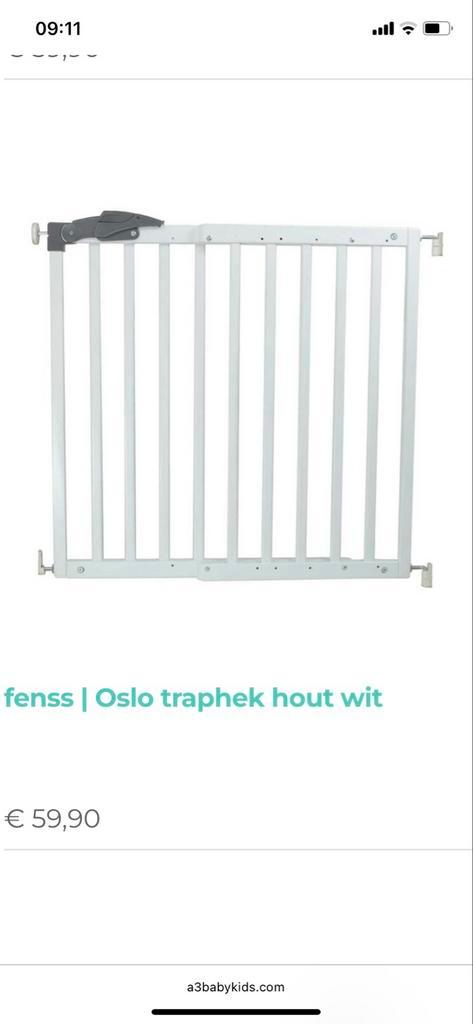 Fenss Oslo Traphekje - Hout - Wit, Kinderen en Baby's, Traphekjes, Zo goed als nieuw, Klemhekje, Hout, 100 tot 115 cm, Ophalen