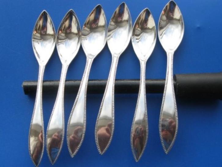 Zilveren Empire lepels met parelrand, Antiek en Kunst, Antiek | Goud en Zilver, Zilver, Verzenden