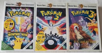 Pokemon Movies 1,2 & 3 Trilogy Set VHS Cartoon/Anime beschikbaar voor biedingen