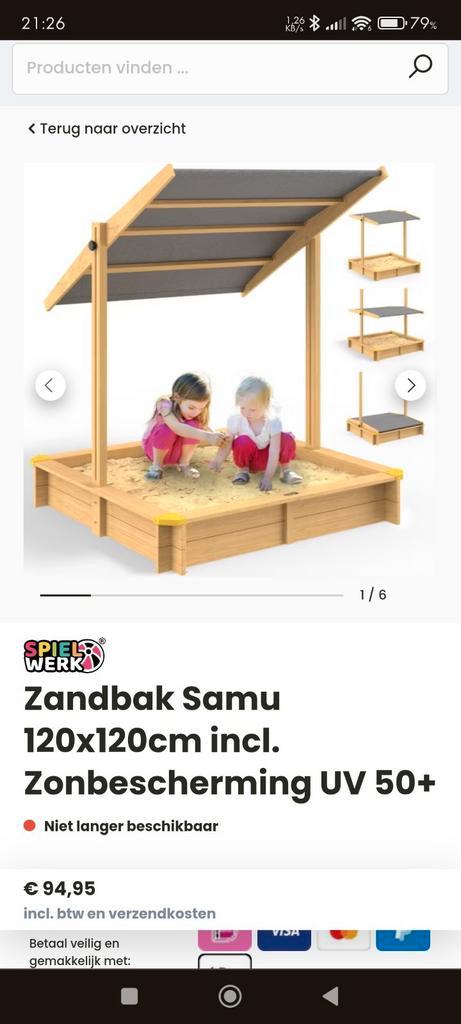 Zandbak samu 1 jaar oud. Inclusief speelzand, Kinderen en Baby's, Speelgoed | Buiten | Zandbakken, Gebruikt, Ophalen