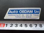 sticker tilburg auto obdam bv veldhovenring, Verzamelen, Ophalen, Zo goed als nieuw