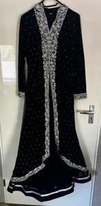 Indiase jurk donkerblauw met zilveren steentjes, Kleding | Dames, Gelegenheidskleding, Galajurk, Blauw, Maat 46/48 (XL) of groter