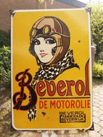Emaille bord Beverol de motorolie, Antiek en Kunst, Ophalen