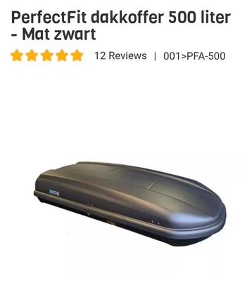 PerfectFit Dakkoffer 500L - Mat Zwart beschikbaar voor biedingen