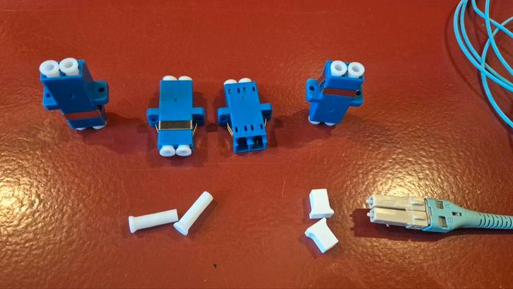 4x LC UPC Duplex Koppeling Glasvezel, Computers en Software, Pc- en Netwerkkabels, Nieuw, Ophalen of Verzenden