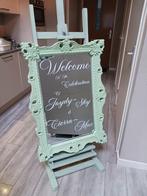 Decoratieve Spiegel op Ezel Salie Groen Sage Welkomsbord, Ophalen, Zo goed als nieuw, Versiering