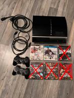 Playstation 3+controllers en kabels, Phat, Met 2 controllers, Ophalen of Verzenden, 12 GB