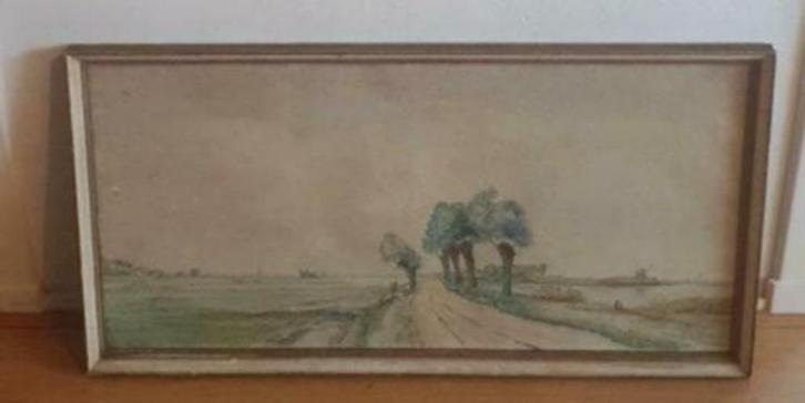 Aquarel Johzina Pieternells (Jos) v d Burgh uit Hoorn, Antiek en Kunst, Kunst | Schilderijen | Klassiek, Ophalen