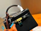 ZOMERPROMO Hermes mini kelly, Sieraden, Tassen en Uiterlijk, Tassen | Damestassen, Verzenden, Nieuw, Zwart, Handtas