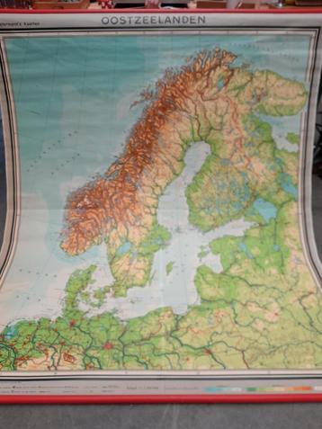 Schoolplaat landkaart schoolkaart Scandinavië 